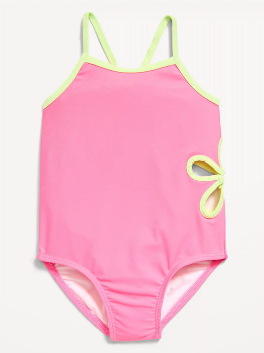 Side Cutout One-Piece Swimsuit for Toddler Girls