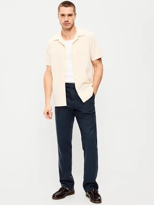 90's Straight-Fit Linen-Blend Dress Pants