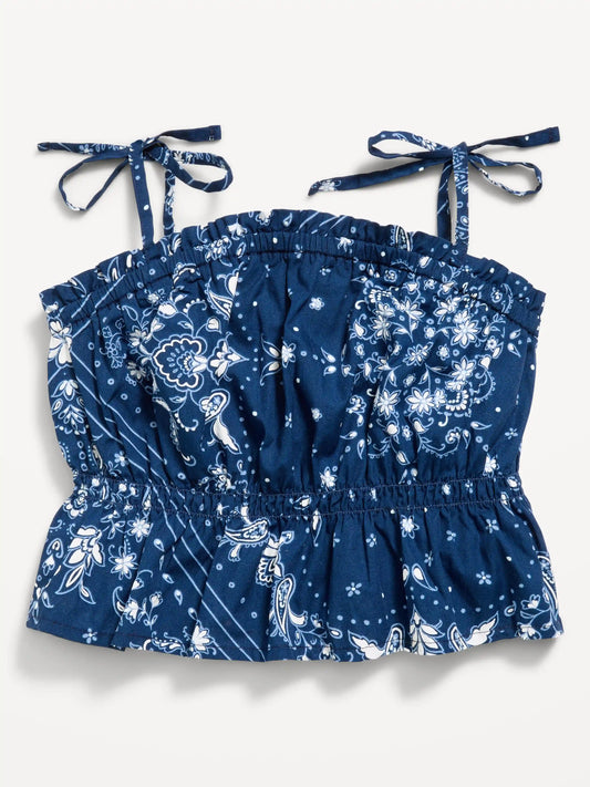 Sleeveless Tie-Shoulder Top for Girls