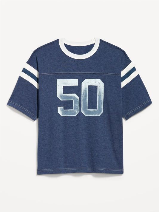 Heavyweight Short-Sleeve Football-Style T-Shirt