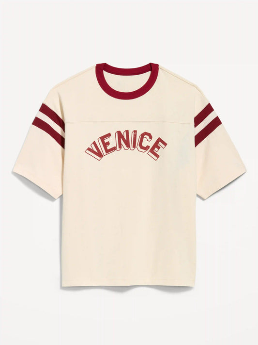 Heavyweight Short-Sleeve Football-Style T-Shirt