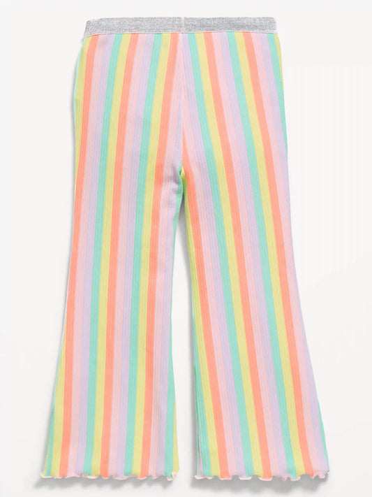 Birthday Striped Flared Leggings for Toddler Girls
