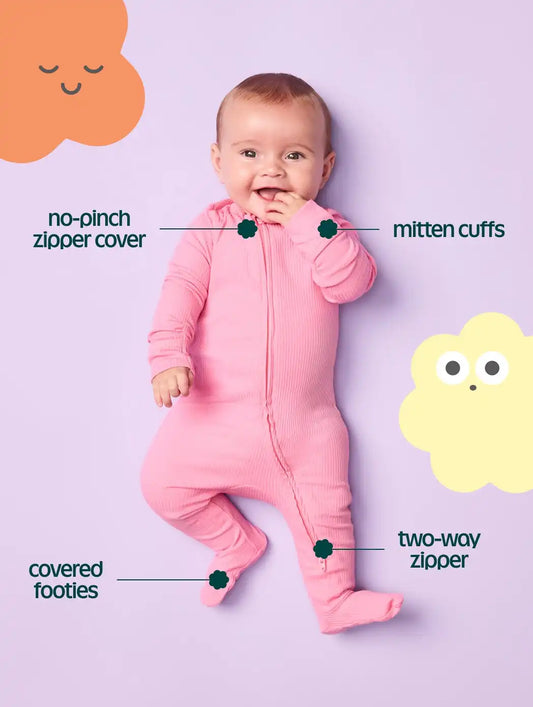 Textured Ribbed 2-Way-Zip Sleep & Play Footed One-Piece for Baby