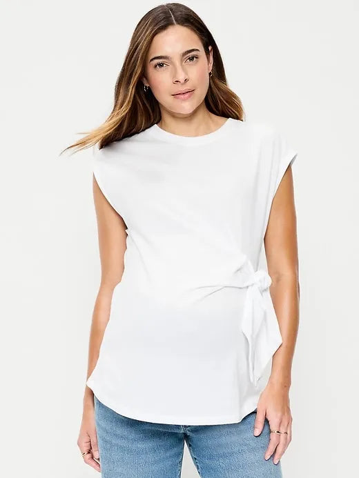 Maternity Side-Tie Jersey Top
