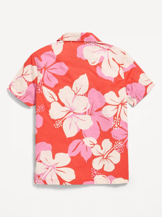 Printed Short-Sleeve Poplin Shirt for Boys