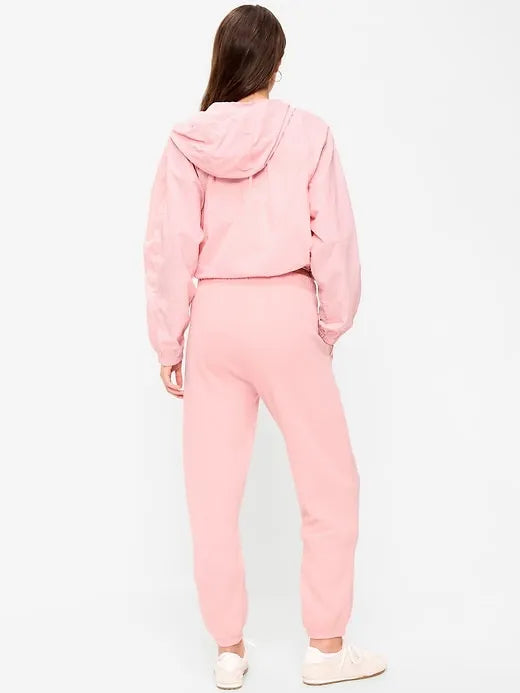 High-Waisted Cinched-Ankle Sweatpants