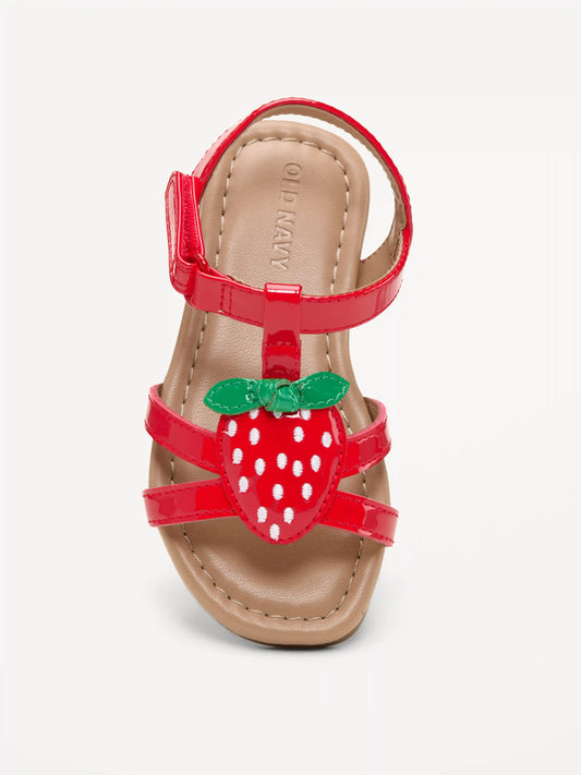 Strawberry Patent Sandals for Toddler Girls