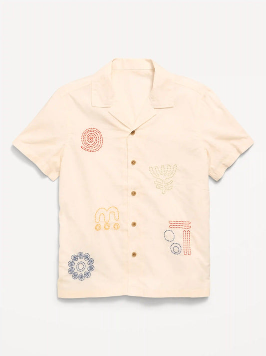 Short-Sleeve Embroidered Shirt for Boys