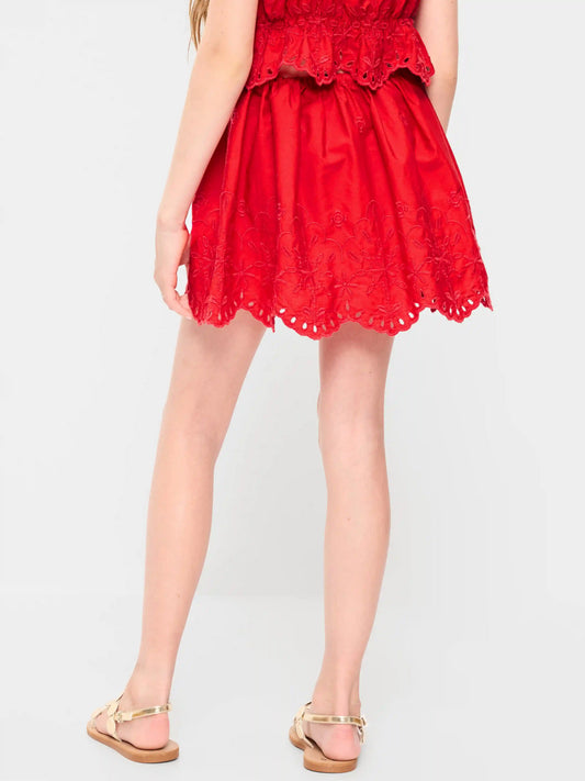 Eyelet-Trim Skirt for Girls