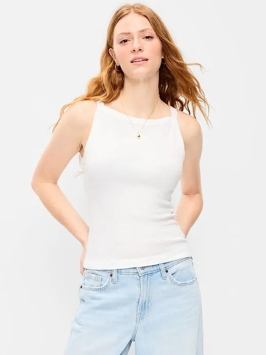 Snug Apron-Neck Tank Top