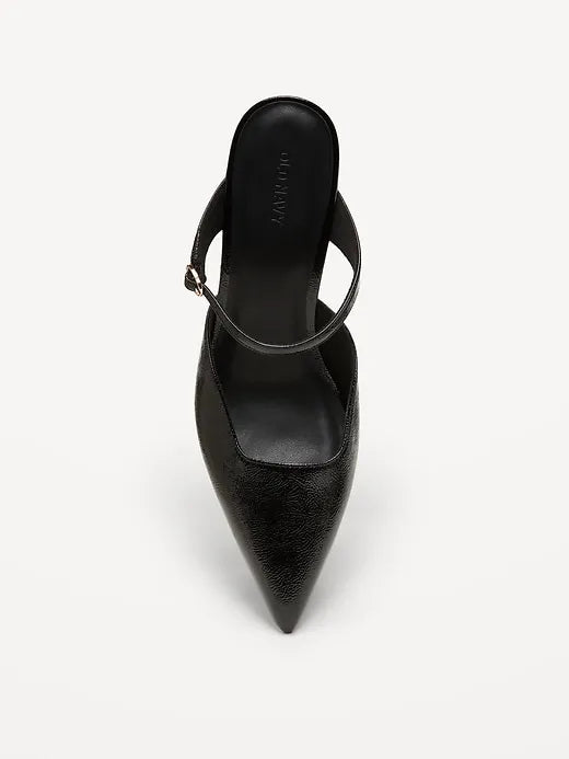 Buckle-Strap Mule Heels for Women
