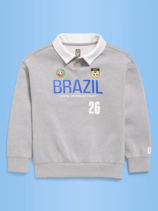 FIFA World Cup 26™ Brazil Dynamic Fleece Collared Graphic Sweatshirt for Kids