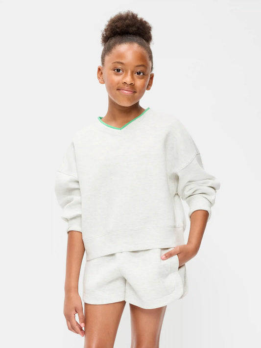 Bounce Fleece V-Neck Sweatshirt for Girls