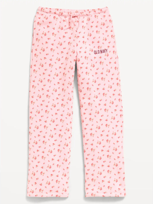 High-Waisted Logo Graphic Wide-Leg Sweatpants for Girls