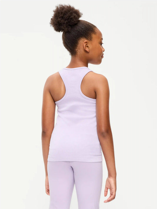Fitted Seamless Ribbed Racerback Performance Top for Girls
