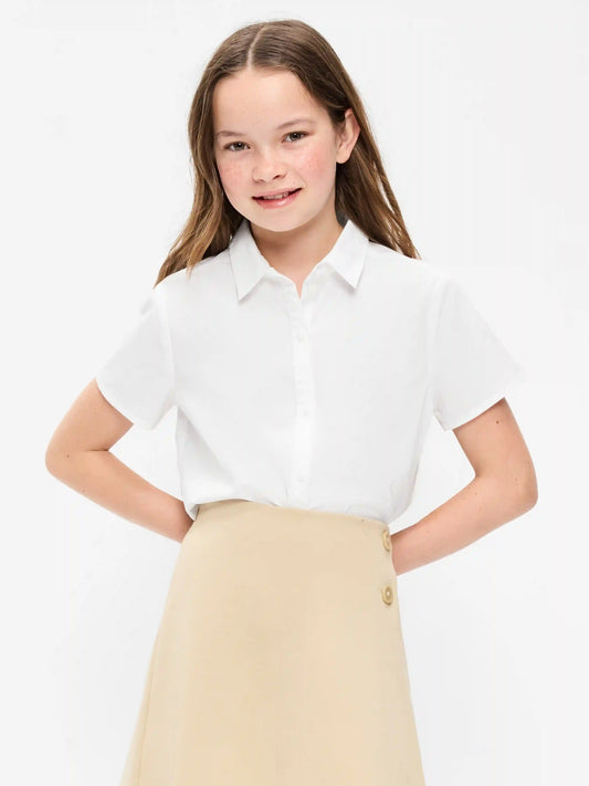 School Uniform Short-Sleeve Poplin Shirt for Girls