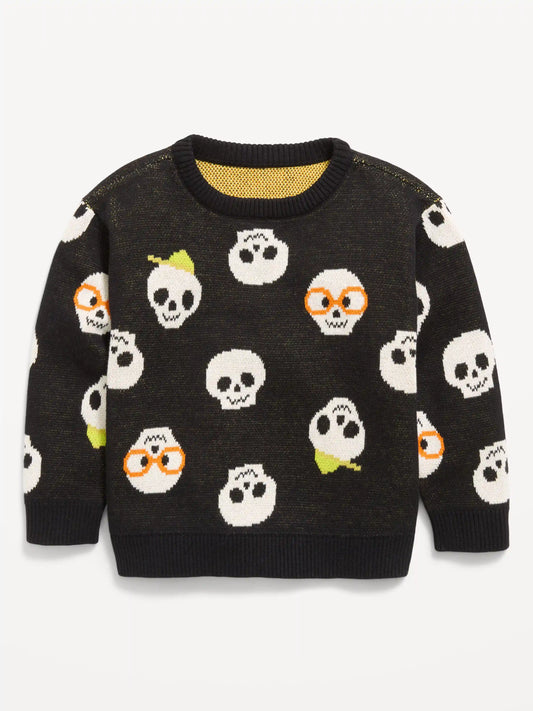 Oversized Long-Sleeve Graphic Sweater for Toddler Boys