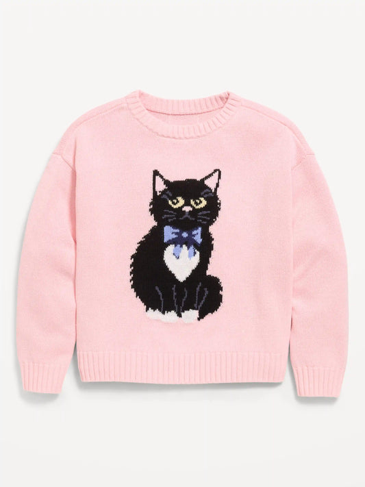 Long-Sleeve Pullover Sweater for Girls