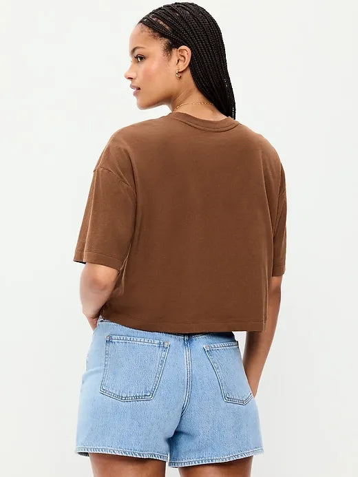The Doors™ Crew-Neck Oversized Crop T-Shirt