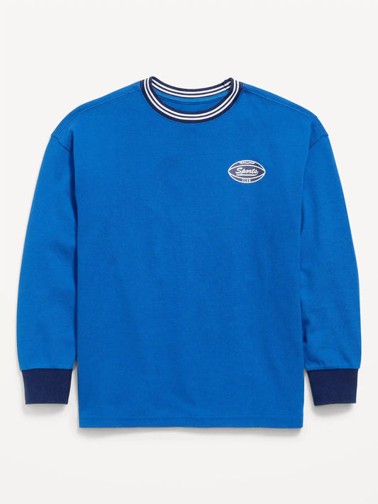 Oversized Long-Sleeve Graphic T-Shirt for Boys