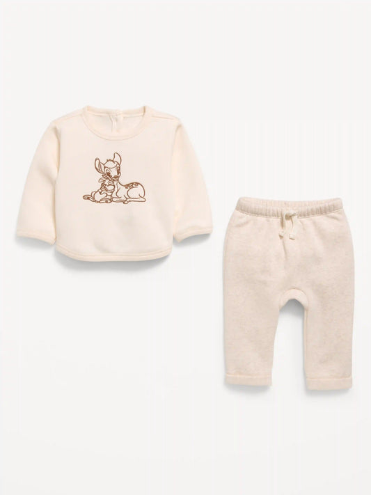 Disney© Bambi Crew-Neck Sweatshirt and Sweatpants Set for Baby