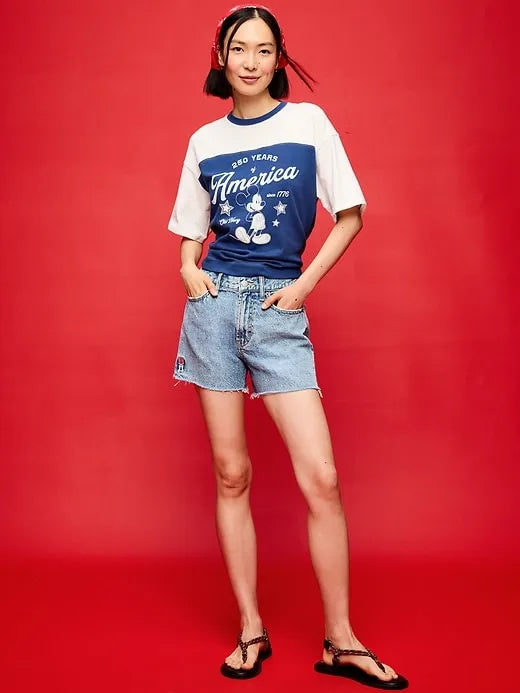 Old Navy x Disney Minnie Mouse High-Waisted OG Jean Cut-Off Shorts-- 4-inch inseam for Women