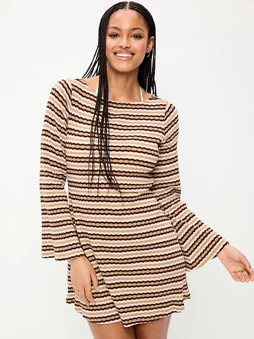 Pointelle Rib-Knit Cover-Up