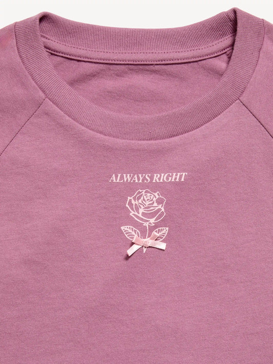 Oversized Short-Sleeve Graphic T-Shirt for Girls