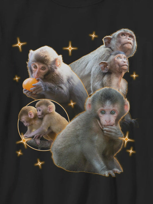 Punch The Monkey y2k Graphic T-Shirt For Kids