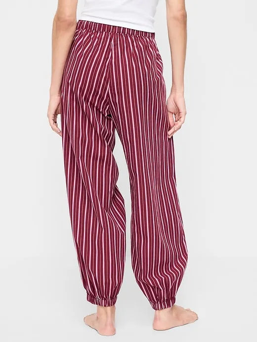 Cinched Poplin Balloon Pants