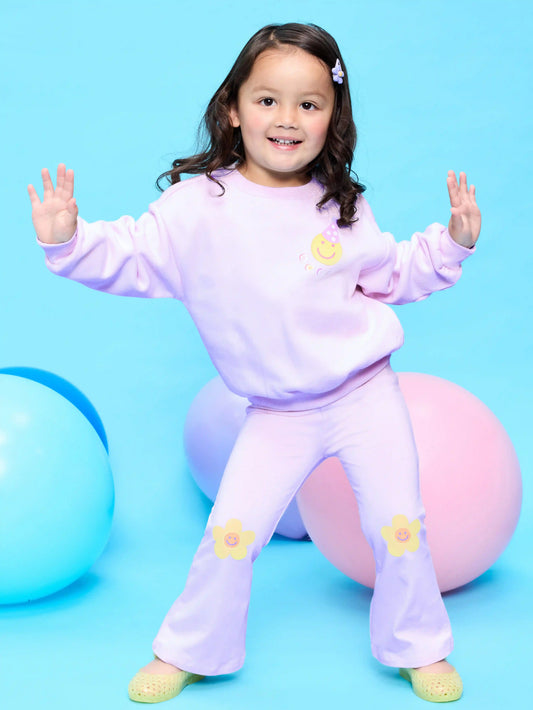 Birthday Striped Flared Leggings for Toddler Girls