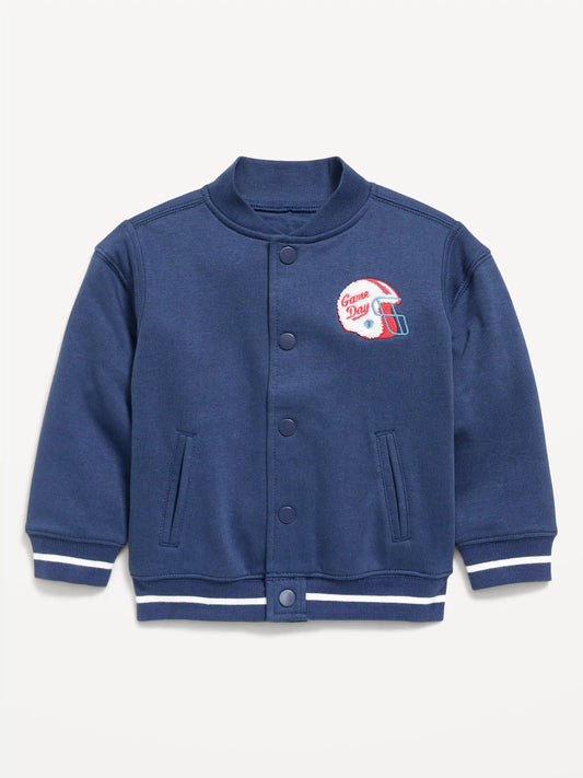 Oversized Fleece Bomber Jacket for Toddler Boys