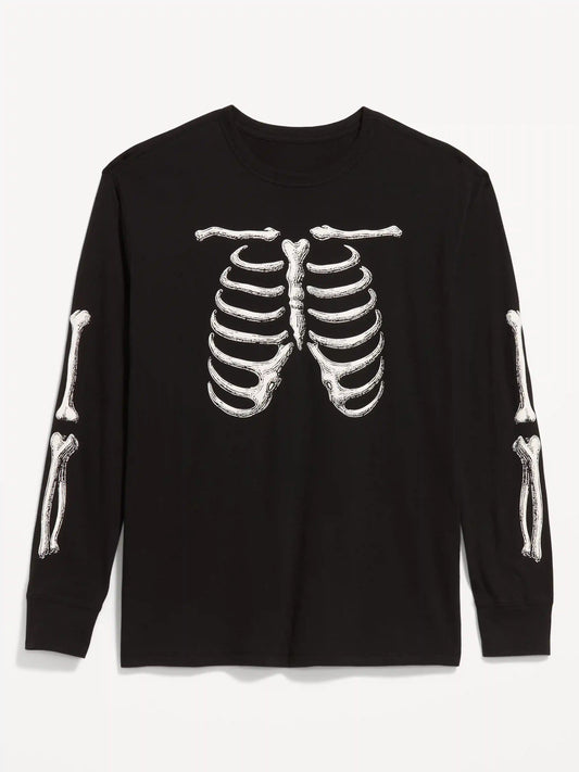 Loose Rotation Long-Sleeve Graphic T-Shirt