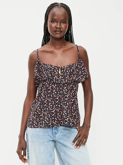 Ruffle-Front Tank Top