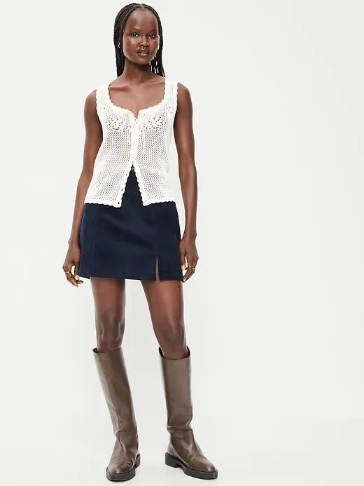 Faux-Suede Mini Skirt
