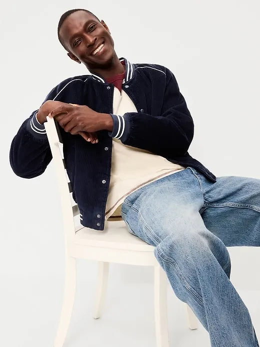 Varsity Corduroy Bomber Jacket