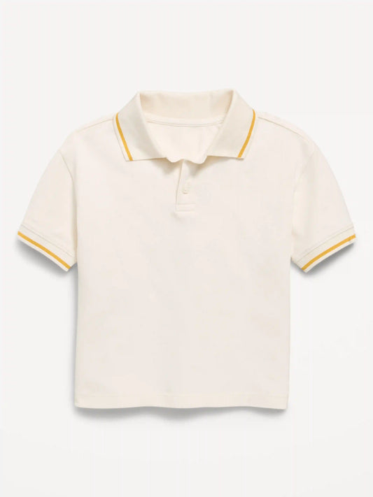 Oversized Short-Sleeve Pique Polo Shirt for Toddler Boys