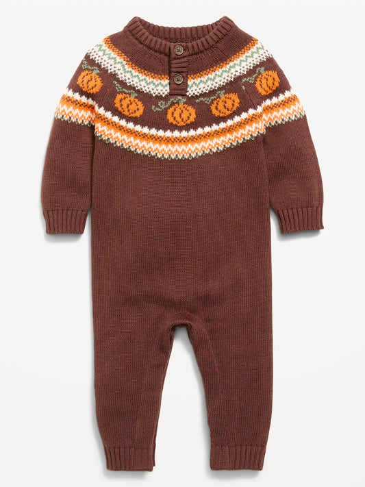 Long-Sleeve Sweater-Knit One-Piece for Baby