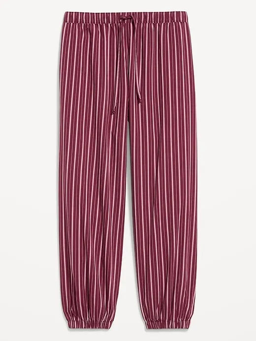 Cinched Poplin Balloon Pants