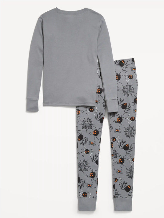 Gender-Neutral Snug-Fit Graphic Pajama Set for Kids