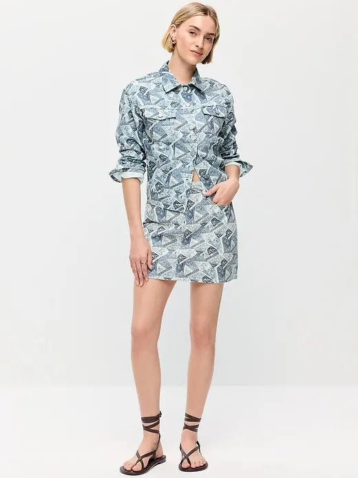 OG High-Waisted Denim Mini Skirt