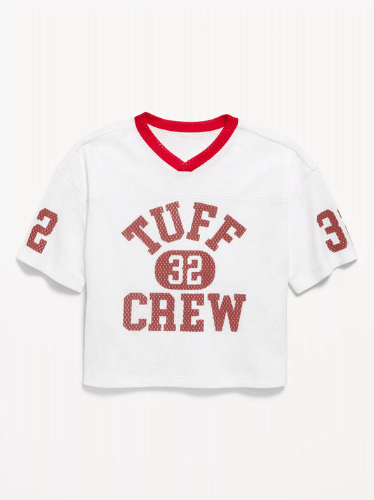 Oversized Mesh Graphic Football T-Shirt for Boys