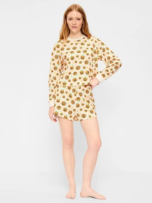Halloween Pajama T-Shirt and Shorts Set for Women