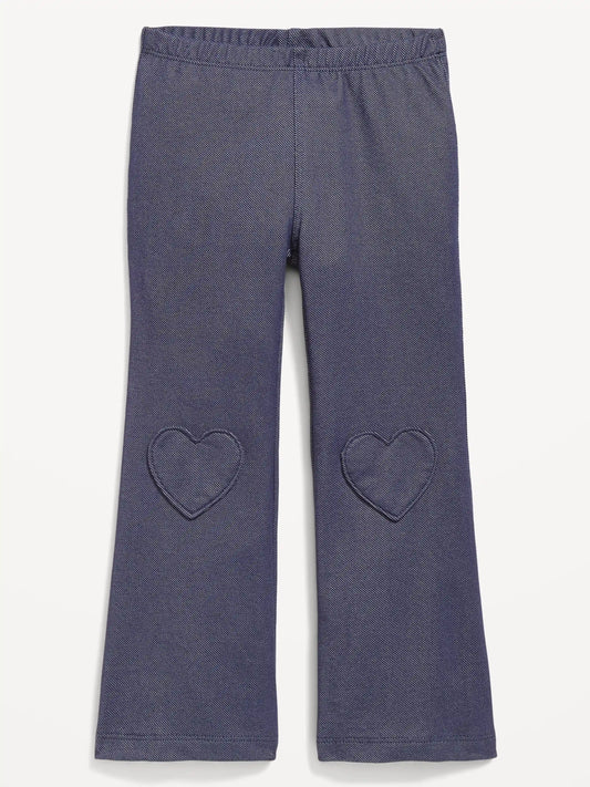 Faux-Denim Flared Leggings for Toddler Girls