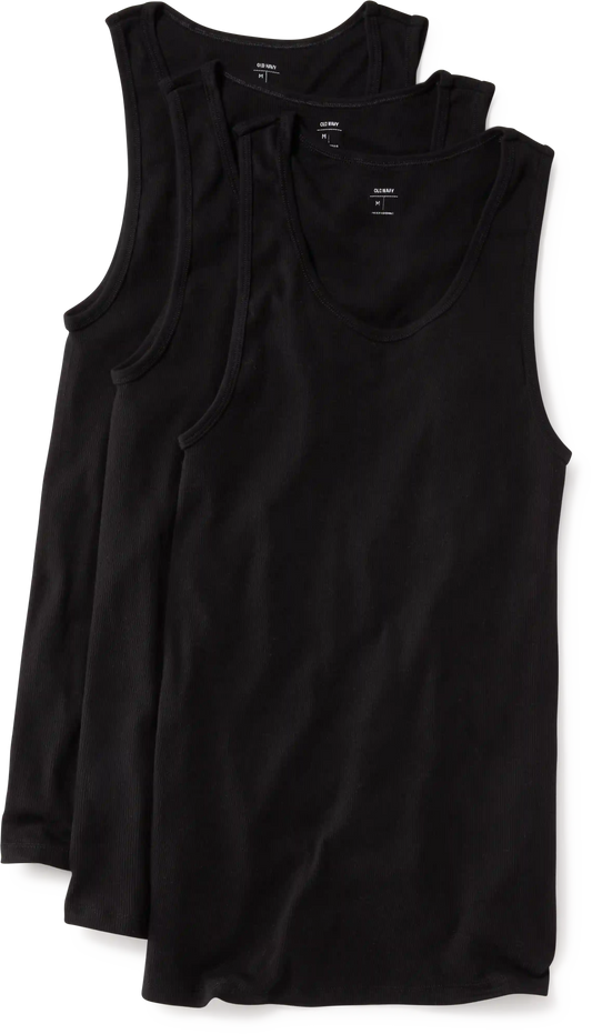 Go-Dry Rib-Knit Tank Tops 3-Pack