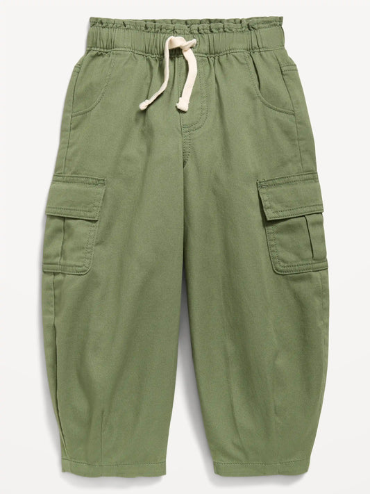 Pull-On Barrel-Leg Cargo Pants for Toddler Girls