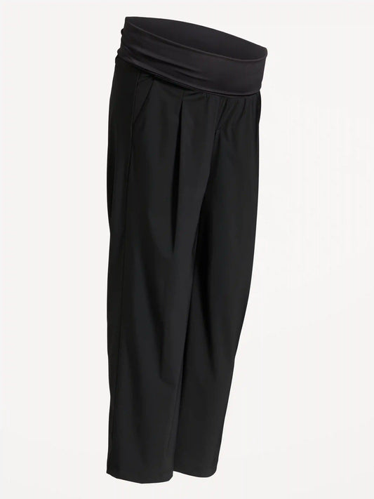 Maternity Rollover-Waist SleekTech Trouser Pants