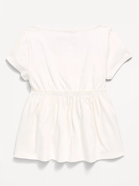 Short-Sleeve Henley Top for Girls