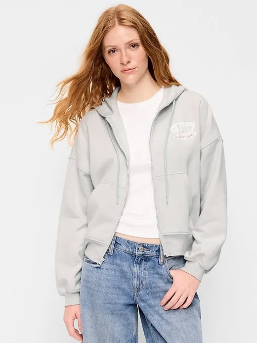 Oversized Full-Zip Graphic Hoodie Sweatshirt
