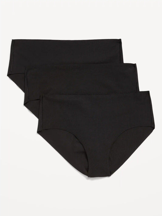 Cotton Blend Mid-Rise No-Show Hipster Underwear 3-Pack